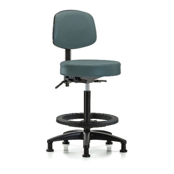 Bench Stool, Hi, Vinl, Bk, Tilt, BF, Gld, Blu