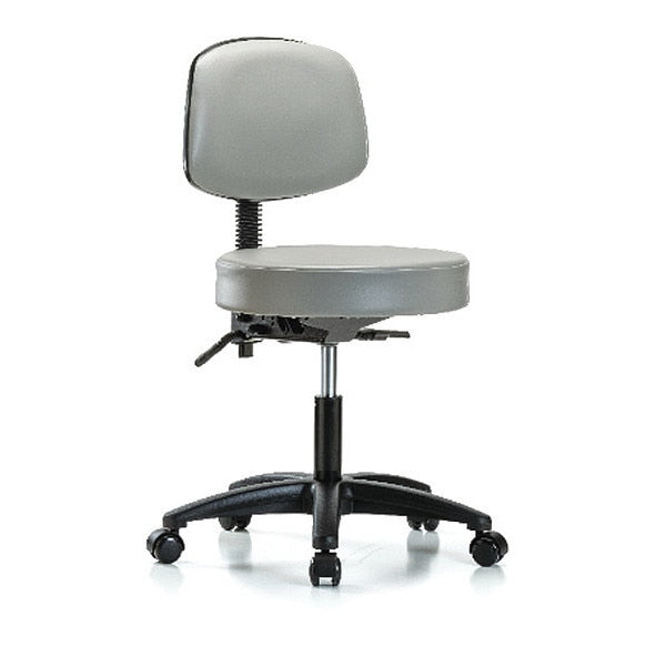 Desk Stool, Vinyl, Bk, Tilt Casters, Dov