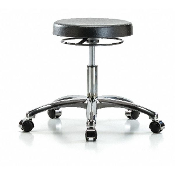 Poly Desk Stool, Chrome, Casters, Class 10