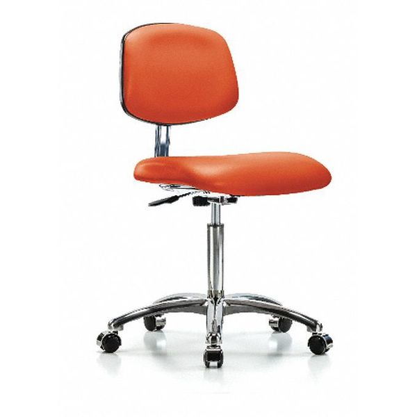 Med Bench Chair, Vinyl, Chrm, Cast, Org, CL10