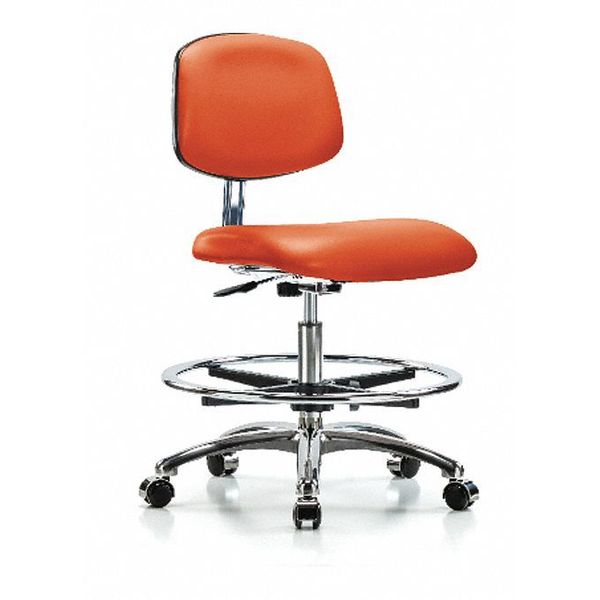 Med Bench Chair, Vinyl, CF, Cast, Org, CL10