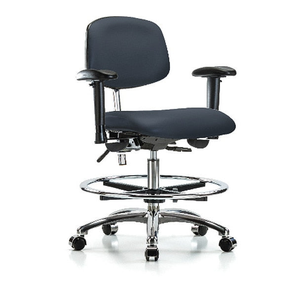 Med Bench Chair, Vinyl, CF, Cast, Navy, CL100, Color: Imperial Blue