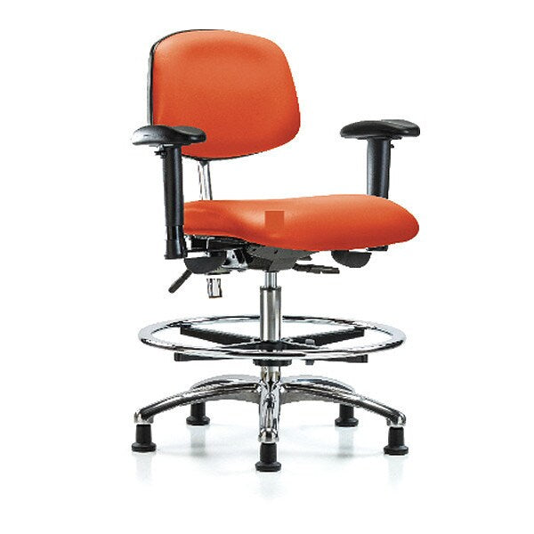 Med Bench Chair, Vinyl, CF, Glds, Org, CL100, Series: Class 100