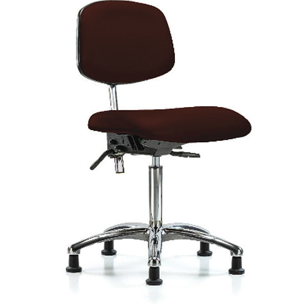 Med Bench Chair, Vinyl, Glds, Burg, CL100, Arm Style: No Arms