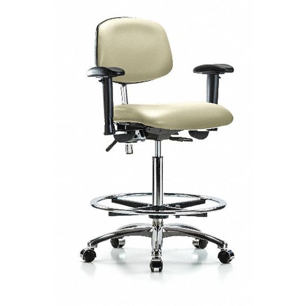 Hi Bench Chair, Vinyl, CF, Cast, Wht, CL100