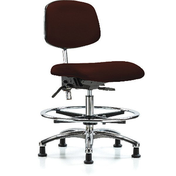 Med Bench Chair, Vinyl, CF, Glds, Burg, CL100, Arm Style: No Arms