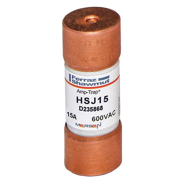 Fuse, Very Fast Acting, 15A, HSJ Series, 600V AC, 500V DC, 2-1/4