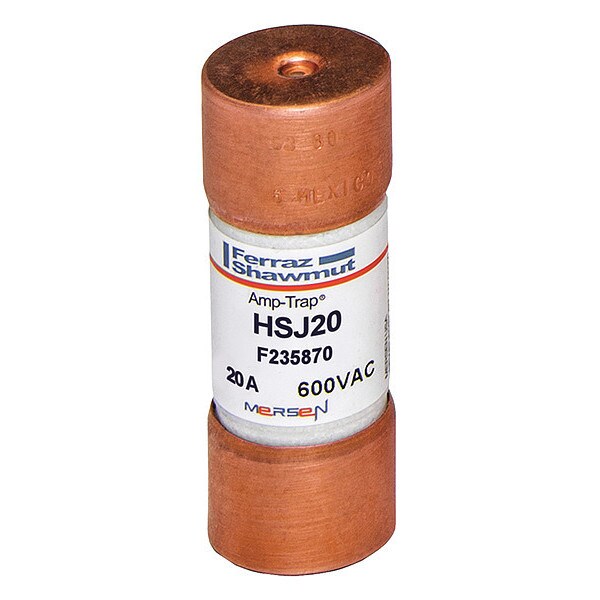 Fuse, Very Fast Acting, 20A, HSJ Series, 600V AC, 500V DC, 2-1/4