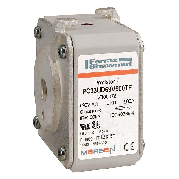 Semiconductor Fuse, 500 A, Not Rated