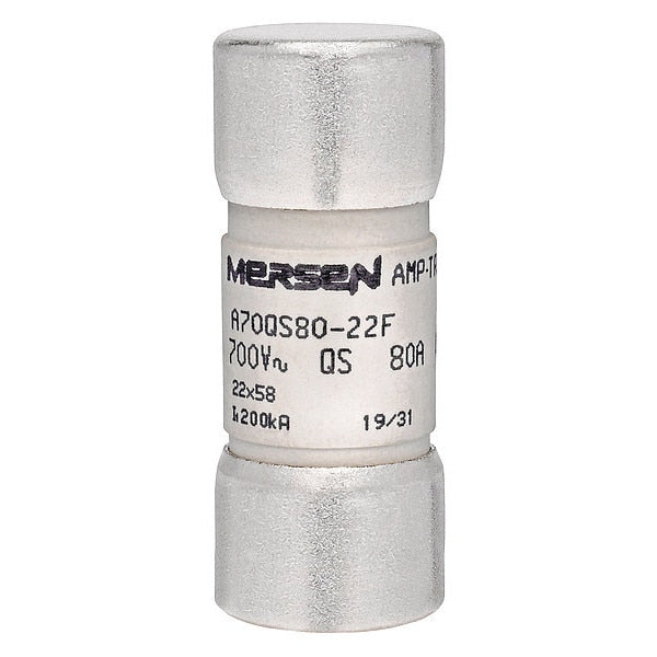 Semiconductor Fuse, Fast Acting, 80 A, A70QS-22F Series, 690V AC, 700V DC, 2-1/4