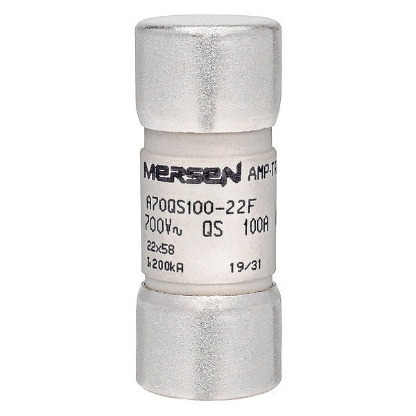 Semiconductor Fuse, Fast Acting, 100 A, A70QS-22F Series, 690V AC, 700V DC, 2-1/4