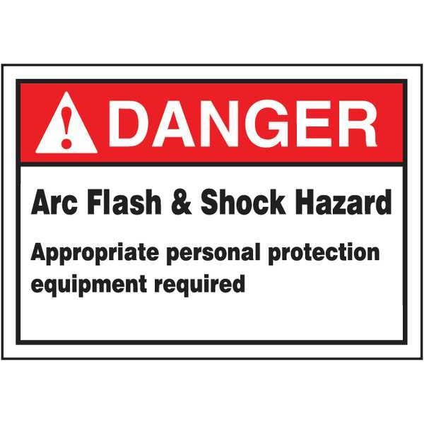 Label, 3-1/2x5, Danger Arc Flash and Shock, LELC132