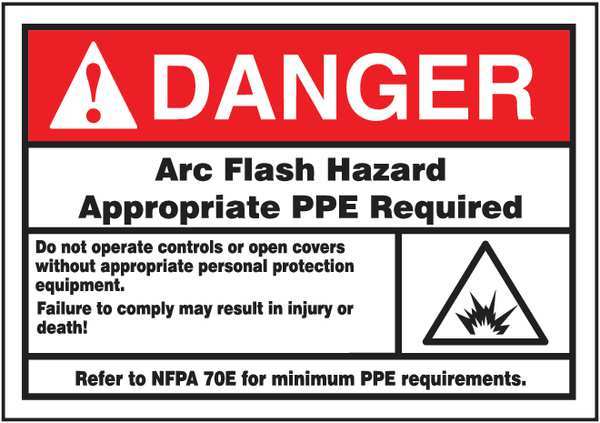 Label, 3-1/2x5, Danger Arc Flash Hazard, LELC140