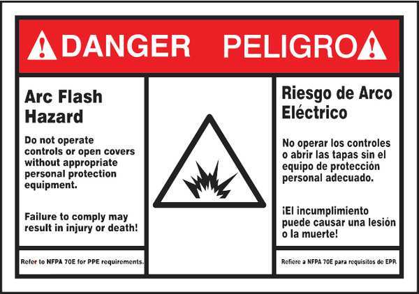 Label, 3-1/2x5, Danger Arc Flash Hazard, SBLSPS149