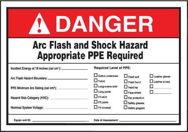 Label, 7x10, Danger Arc Flash and Shock