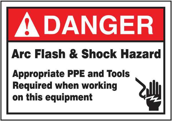 Danger Label, Arc Flash, 3-1/2x5 in, Adhesive Dura-Vinyl