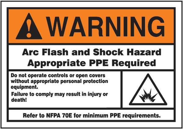 Label, 3-1/2x5, Warning Arc Flash and, LELC374