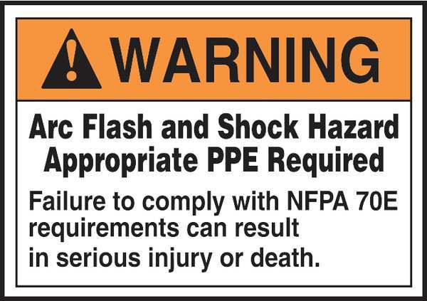 Label, 3-1/2x5, Warning Arc Flash and, LELC308