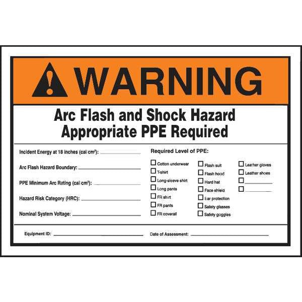 Label, 3-1/2x5, Warning Arc Flash and, LELC337