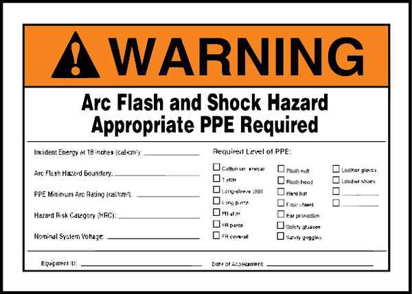 Label, 5x7, Warning Arc Flash and, LELC334