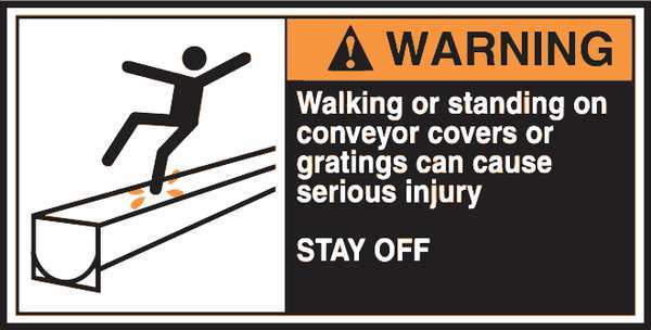 Label, CEMA, 2-1/2x5, Warning Walking, PK5