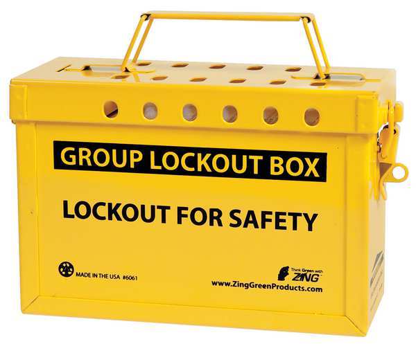 Group Lockout Box, 13 Locks Max, Yellow