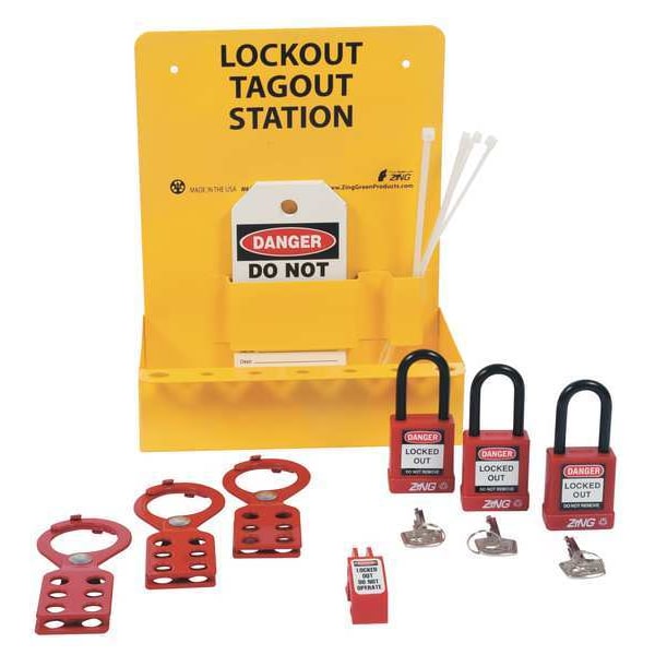Lockout Station, Filled, Elctrical, 3 Locks