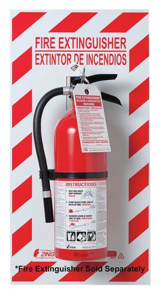 Fire Extinguisher Back Plate, 29 in Height, 13 in Width, Glow-In-The-Dark Plastic