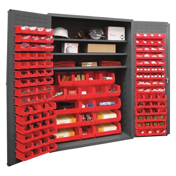Extra-Heavy Duty Bin Cabinet, 48 in W, 72 in H, 24