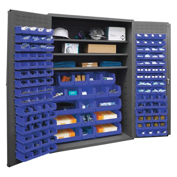 Extra-Heavy Duty Bin Cabinet, 48 in W, 72 in H, 24