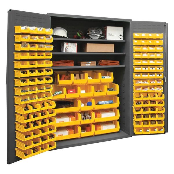 Extra-Heavy Duty Bin Cabinet, 48 in W, 72 in H, 24