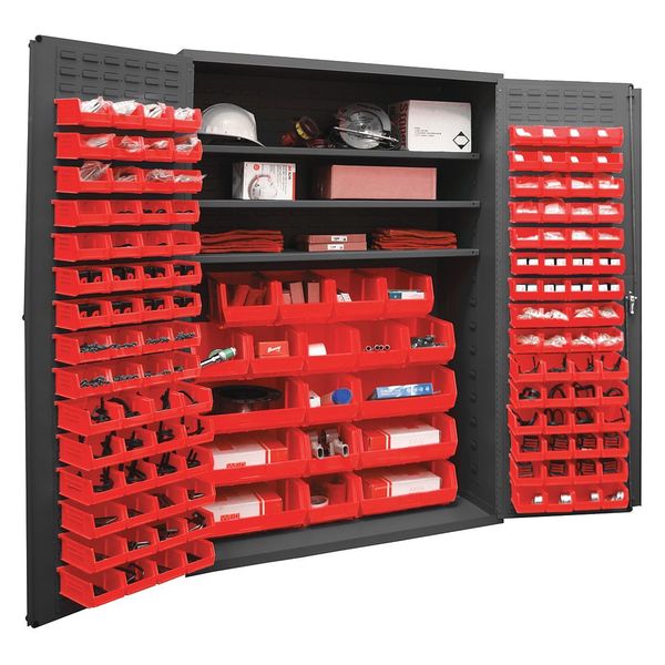 Heavy Duty Bin Cabinet, 48 in W, 72 in H, 24