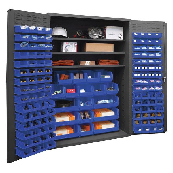 Heavy Duty Bin Cabinet, 48 in W, 72 in H, 24