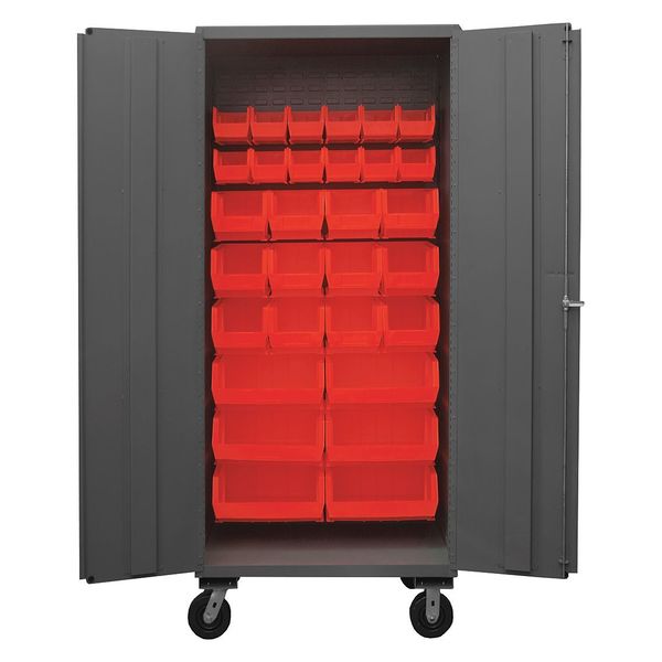 Heavy Duty Bin Cabinet, 36 in W, 80 in H, 24