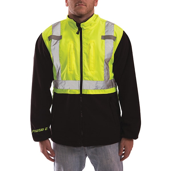 Phase 2 Hi-Vis Fleece Liner/Jacket, Lime/Black, 5XL