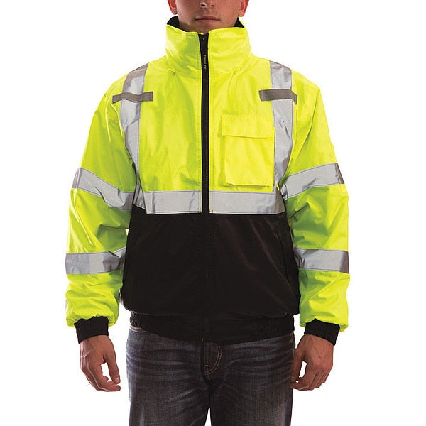 4XL Insulated Hi-vis Bomber Jacket, Lime/Black