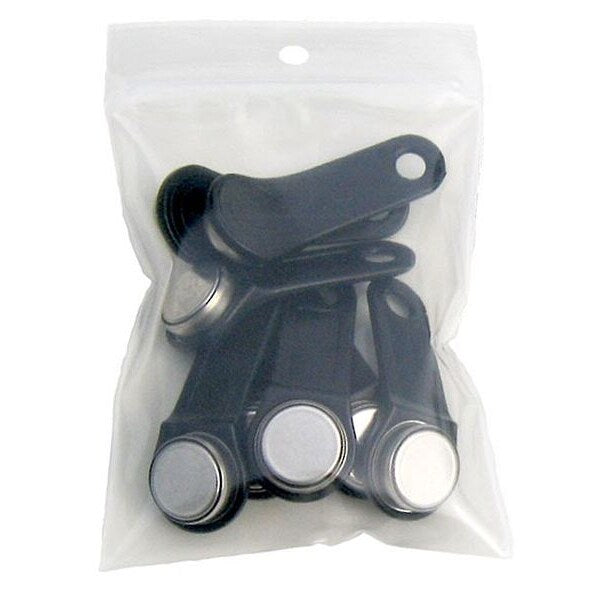 Keytabs, Blck, Stainless Steel/Plstic, PK10