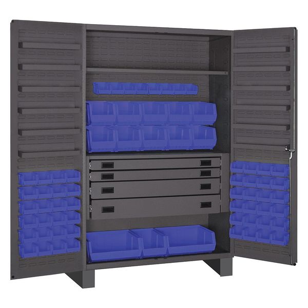 Extra-Heavy Duty Bin Cabinet, 48 in W, 78 in H, 24