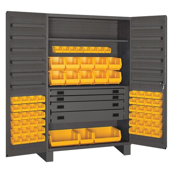Extra-Heavy Duty Bin Cabinet, 48 in W, 78 in H, 24