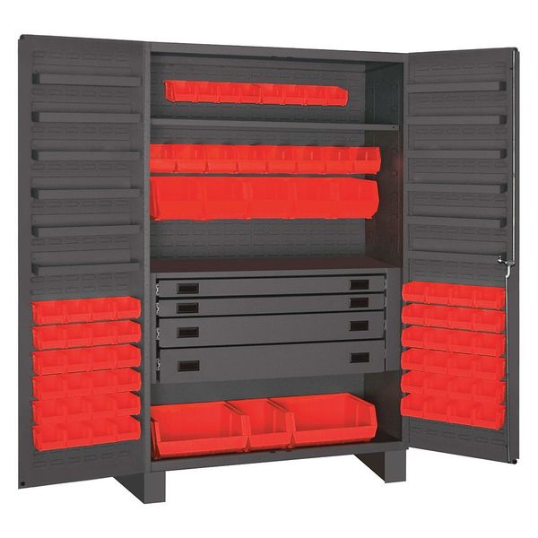 Extra-Heavy Duty Bin Cabinet, 48 in W, 78 in H, 24