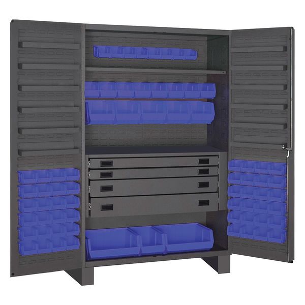 Extra-Heavy Duty Bin Cabinet, 48 in W, 78 in H, 24