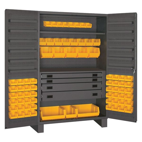 Extra-Heavy Duty Bin Cabinet, 48 in W, 78 in H, 24