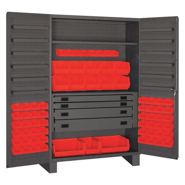Extra-Heavy Duty Bin Cabinet, 48 in W, 78 in H, 24