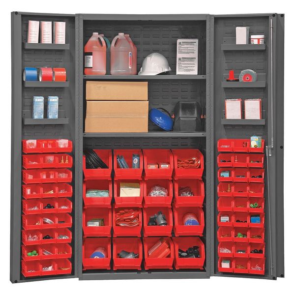 Extra-Heavy Duty Bin Cabinet, 36 in W, 72 in H, 24