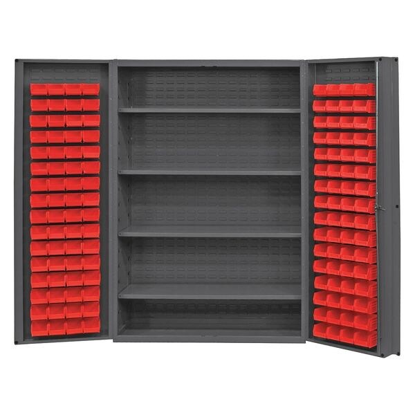 Extra-Heavy Duty Bin Cabinet, 48 in W, 72 in H, 24
