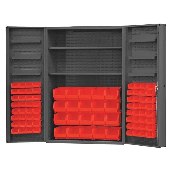 Extra-Heavy Duty Bin Cabinet, 48 in W, 72 in H, 24