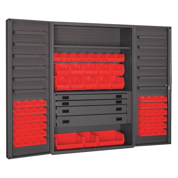 Extra-Heavy Duty Bin Cabinet, 48 in W, 72 in H, 24