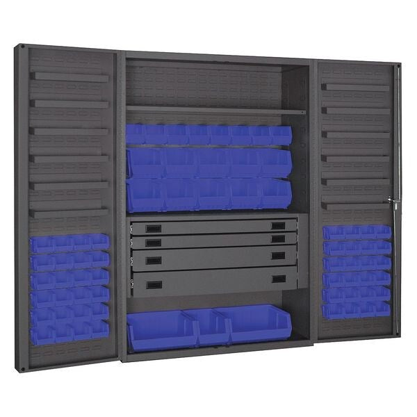 Extra-Heavy Duty Bin Cabinet, 48 in W, 72 in H, 24