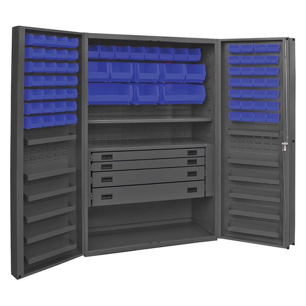 Extra-Heavy Duty Bin Cabinet, 48 in W, 72 in H, 24