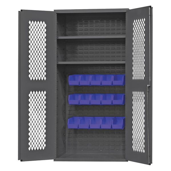 Extra-Heavy Duty Bin Cabinet, 36 in W, 72 in H, 18